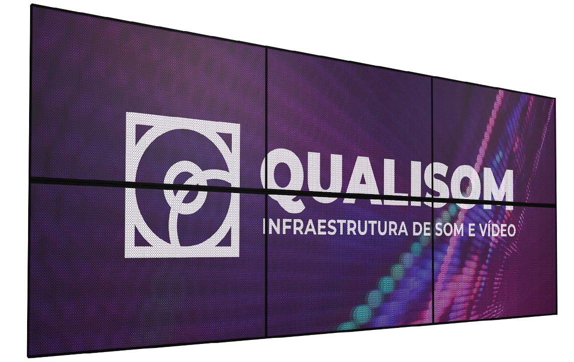 tv wall com 6 monitores da qualisom sistemas de digital singage para empresas